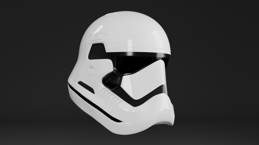 High-Poly Stormtrooper First Order Helmet preview image 2